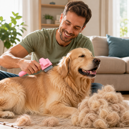 Petinox® Tek Tuşla Temizlenen Profesyonel Kedi & Köpek Tarağı