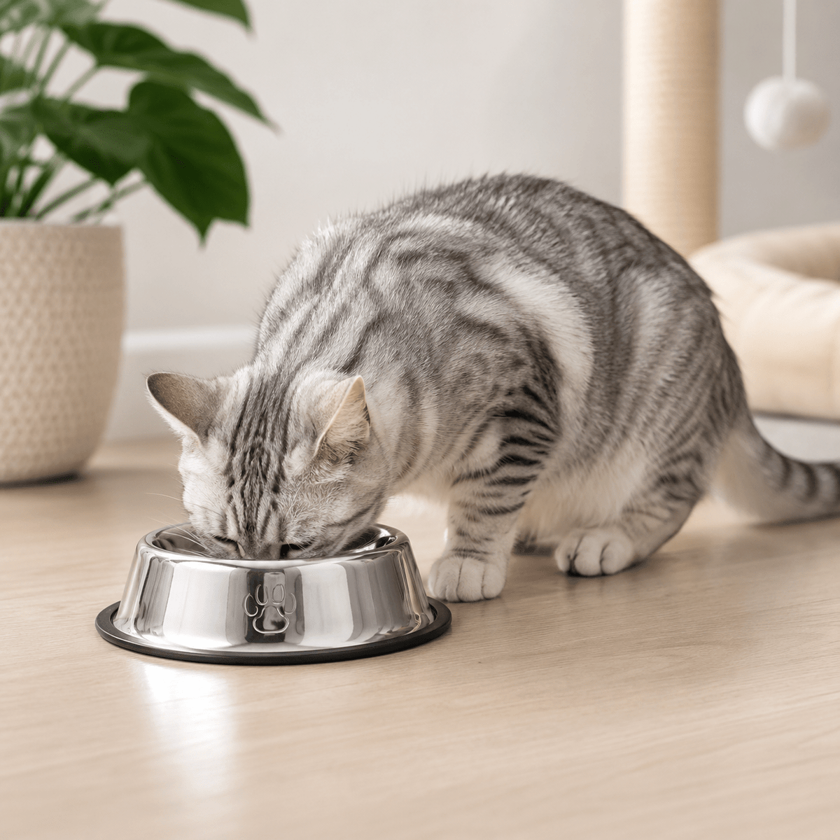 Petinox 2’li Paslanmaz Çelik Kedi ve Köpek Mama & Su Kabı 250 ml | Kaydırmaz Tabanlı 16 cm - petinox