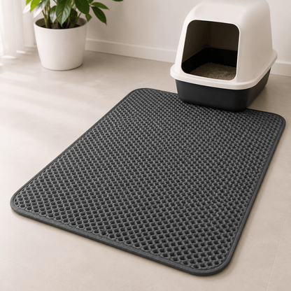 Petinox Elekli Kedi Kumu Paspası 45x60 cm | Çift Katmanlı Kum Toplayıcı Kedi Tuvalet Önü Matı - petinox