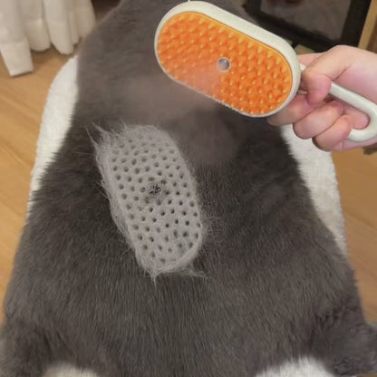 Petinox Şarjlı Buharlı Kedi Köpek Tarağı | Yumuşak Silikon Tüy Toplayıcı ve Masaj Fırçası